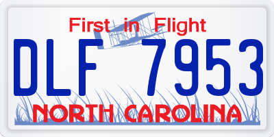 NC license plate DLF7953