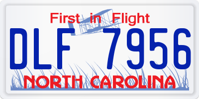NC license plate DLF7956