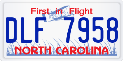 NC license plate DLF7958