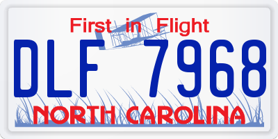 NC license plate DLF7968