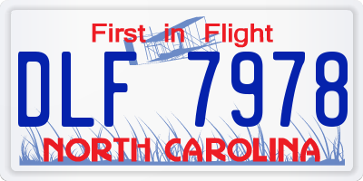 NC license plate DLF7978