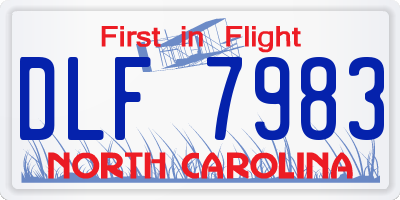 NC license plate DLF7983