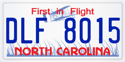 NC license plate DLF8015