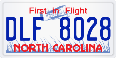 NC license plate DLF8028