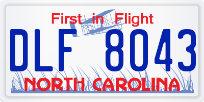 NC license plate DLF8043