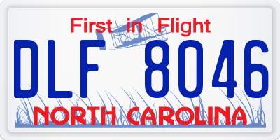 NC license plate DLF8046