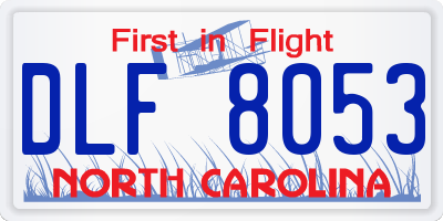 NC license plate DLF8053