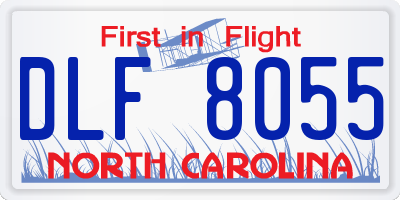 NC license plate DLF8055