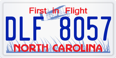 NC license plate DLF8057