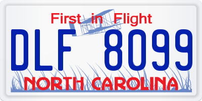 NC license plate DLF8099