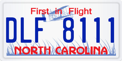 NC license plate DLF8111