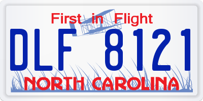NC license plate DLF8121