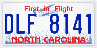 NC license plate DLF8141