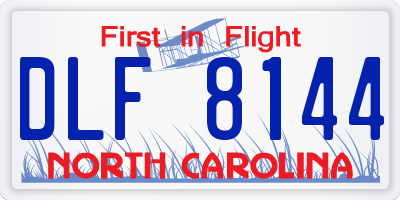 NC license plate DLF8144