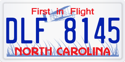 NC license plate DLF8145