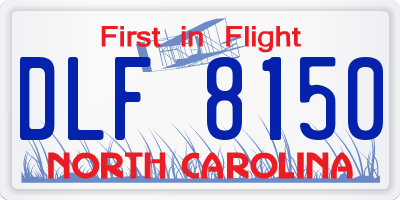 NC license plate DLF8150