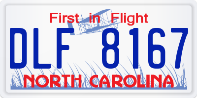 NC license plate DLF8167
