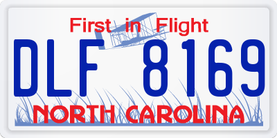 NC license plate DLF8169