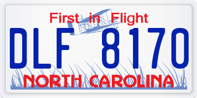 NC license plate DLF8170