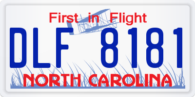 NC license plate DLF8181