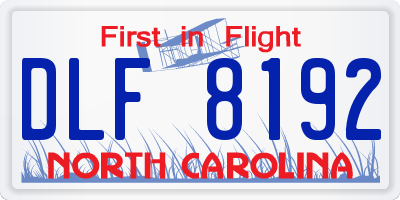 NC license plate DLF8192