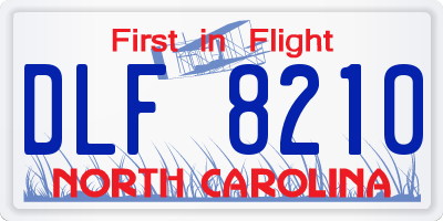 NC license plate DLF8210