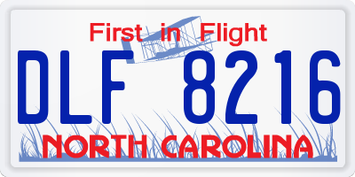 NC license plate DLF8216
