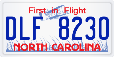 NC license plate DLF8230
