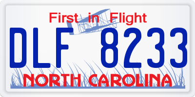 NC license plate DLF8233