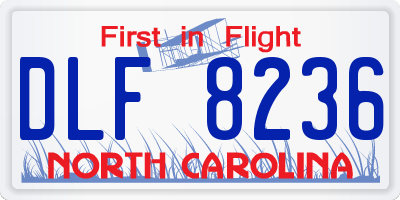 NC license plate DLF8236