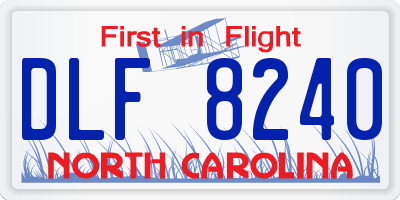 NC license plate DLF8240