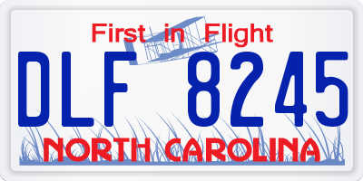 NC license plate DLF8245