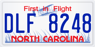 NC license plate DLF8248