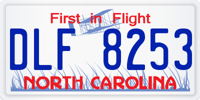 NC license plate DLF8253
