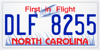 NC license plate DLF8255