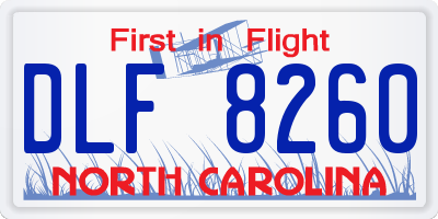 NC license plate DLF8260
