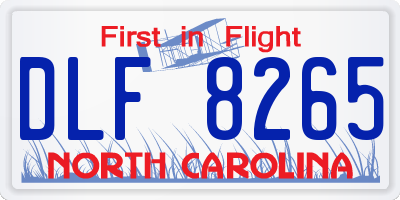 NC license plate DLF8265