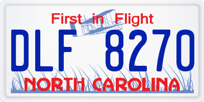 NC license plate DLF8270
