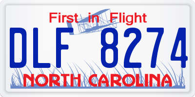 NC license plate DLF8274