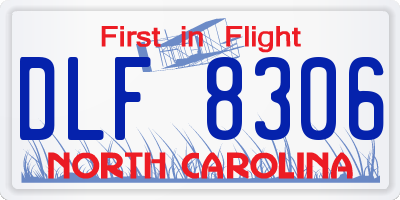 NC license plate DLF8306