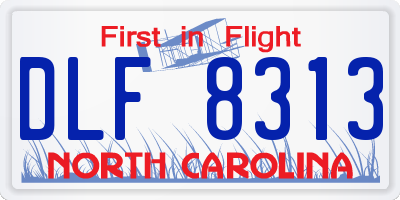 NC license plate DLF8313