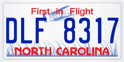 NC license plate DLF8317