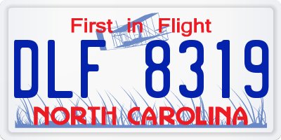 NC license plate DLF8319