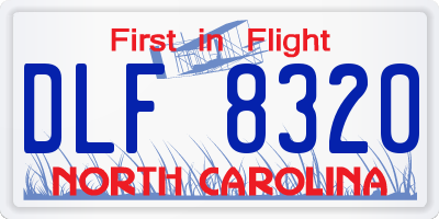 NC license plate DLF8320