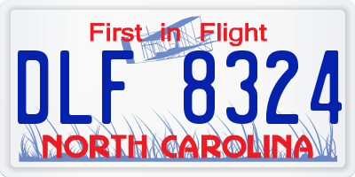 NC license plate DLF8324