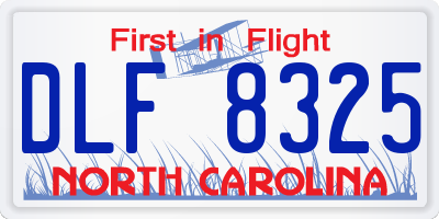 NC license plate DLF8325