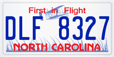 NC license plate DLF8327