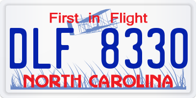NC license plate DLF8330
