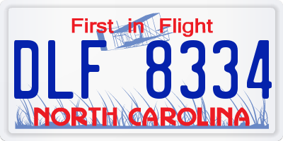 NC license plate DLF8334