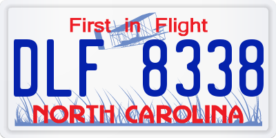 NC license plate DLF8338